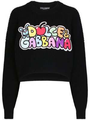 Maglione con stampa Dolce & Gabbana nero