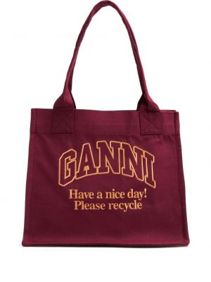 Shopper handtasche mit stickerei Ganni