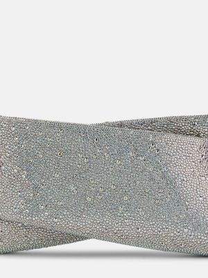 Kopertówka zamszowa z kryształkami Christian Louboutin fioletowa