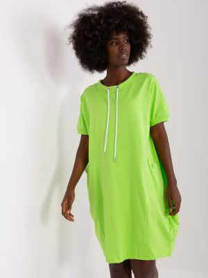 Sukienka mini z krótkim rękawem Fashionhunters zielona