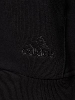 Памучен суичър с качулка Adidas Performance черно