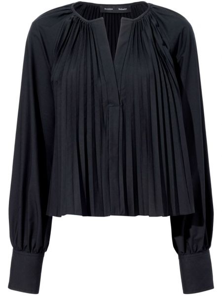 Bluse mit plisseefalten Proenza Schouler schwarz