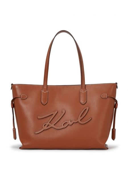 Shopper avec applique Karl Lagerfeld marron