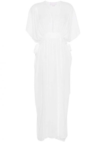 Μεταξωτή μάξι φόρεμα Genny λευκό