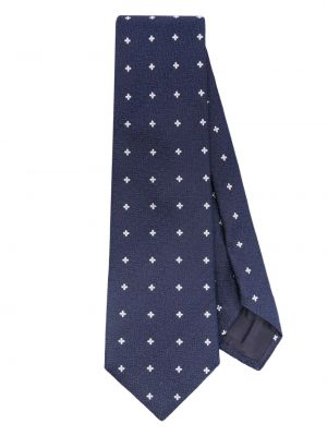 Копринена вратовръзка с принт Tagliatore синьо