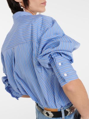 Памучна риза с волани Isabel Marant синьо