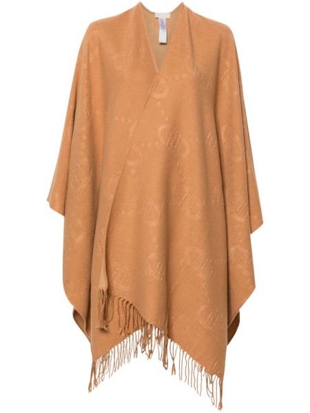 Jacquard poncho Liu Jo ruskea