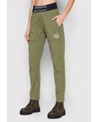 Aeronautica Militare Pantaloni din material 221PF847DJ519 Verde Regular Fit