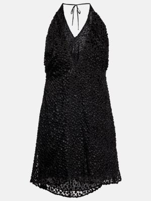 Mini vestido con estampado Saint Laurent negro
