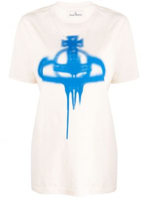 Bavlnené tričko s potlačou Vivienne Westwood biela
