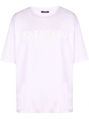 Bavlnené tričko Balmain fialová