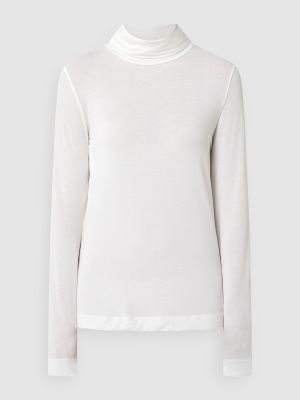Bluzka z długim rękawem z modalu Esprit Collection biała