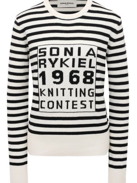 Белый хлопковый пуловер Sonia Rykiel