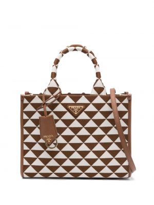 Jacquard mini taske Prada brun