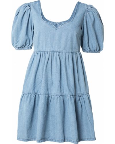 Bavlnené priliehavé mini šaty na zips Missguided - modrá
