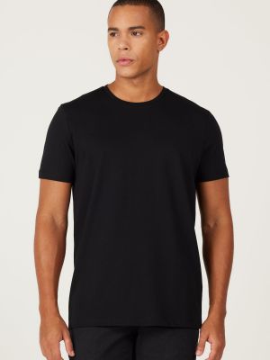 Kokvilnas slim fit polo krekls ar īsām piedurknēm Altinyildiz Classics melns