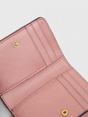Kožená peněženka Tory Burch růžová