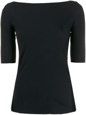 Camiseta slim fit con escote barco Filippa K negro