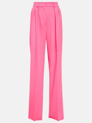 Voľné rovné nohavice s vysokým pásom Sportmax ružová