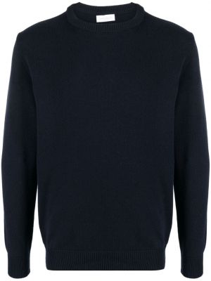 Volneni pulover z okroglim izrezom Woolrich modra
