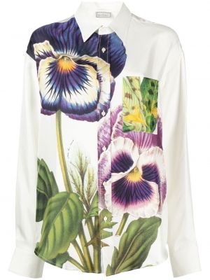 Chemise à fleurs Pierre-louis Mascia blanc