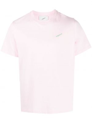 T-shirt en coton à imprimé Coperni rose