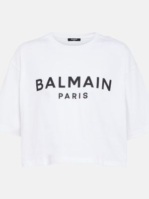 Памучна тениска от джърси Balmain бяло