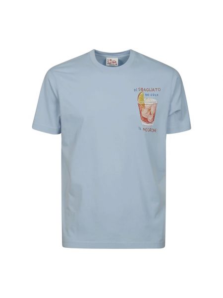 Koszulka bawełniana z krótkim rękawem Mc2 Saint Barth niebieska