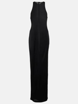 Μάξι φόρεμα από ζέρσεϋ Saint Laurent μαύρο