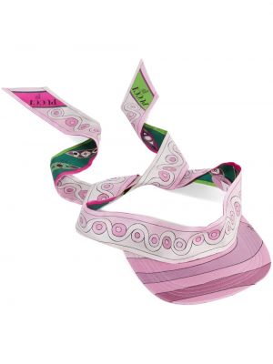 Hedvábný čepice s potiskem s abstraktním vzorem Pucci růžový