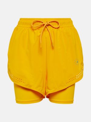 Pantaloncini sportivi con motivo a stelle Adidas By Stella Mccartney giallo