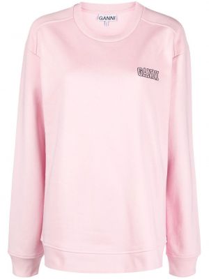 Trykt sweatshirt Ganni rosa