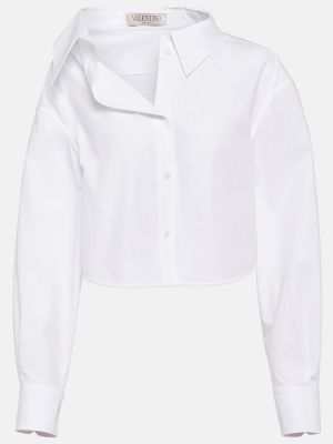Asimetrična bombažna srajca Valentino bela