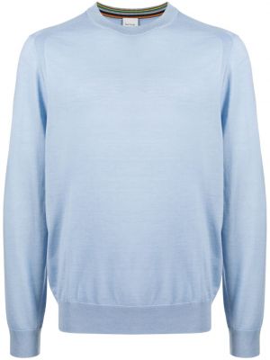 Vlněný svetr z merino vlny Paul Smith modrý