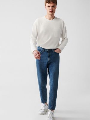 Bavlnené priliehavé skinny fit džínsy Avva modrá