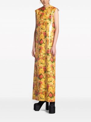 Sukienka długa w kwiatki z nadrukiem Balenciaga