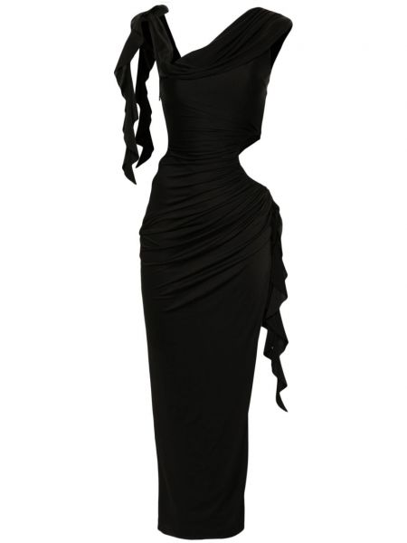 Асиметрична права рокля De La Vali черно