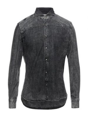 Camicia jeans di cotone Giannetto nero