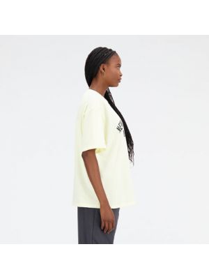 Oversize t-shirt aus baumwoll New Balance gelb