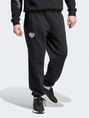 Laza szabású sport nadrág Adidas fekete
