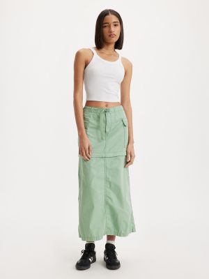 Mini falda de algodón Levi's verde