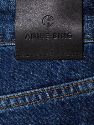 Plisované bavlněné džíny relaxed fit Anine Bing modré