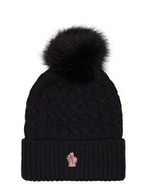 Czarna czapka wełniana Moncler Grenoble