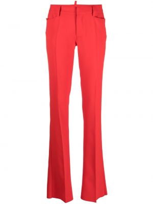 Pantaloni plissettati Dsquared2 rosso