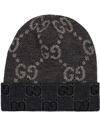 Berretto di lana in maglia Gucci nero