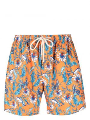 Kratke hlače s cvjetnim printom s printom Peninsula Swimwear narančasta