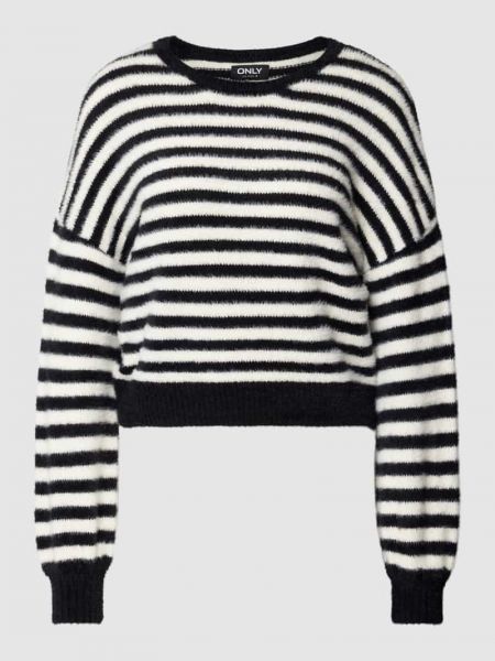 Dzianinowy sweter w paski Only czarny