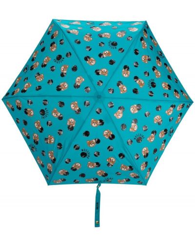 Regenschirm mit print Moschino blau