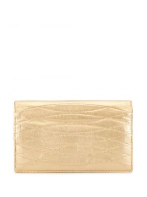 Bolso clutch acolchada con estampado de rombos Chanel Pre-owned dorado