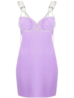 Křišťálové mini šaty Philipp Plein fialové